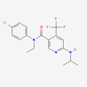 N-(4-chlorophenyl)-N-ethyl-6-(propan-2-ylamino)-4-(trifluoromethyl)-3-pyridinecarboxamide