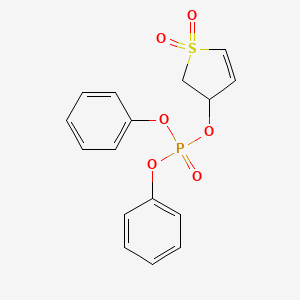 molecular formula C16H15O6PS B1224650 Phosphoric acid (1,1-dioxo-2,3-dihydrothiophen-3-yl) diphenyl ester 