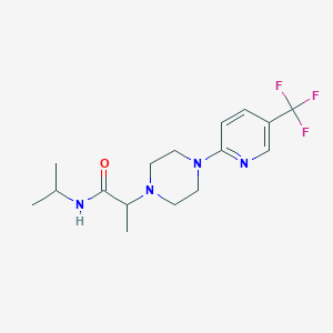 molecular formula C16H23F3N4O B12246595 N-(propan-2-yl)-2-{4-[5-(trifluoromethyl)pyridin-2-yl]piperazin-1-yl}propanamide 