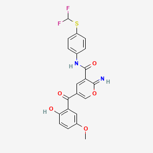 N-[4-(difluoromethylthio)phenyl]-5-[(2-hydroxy-5-methoxyphenyl)-oxomethyl]-2-imino-3-pyrancarboxamide
