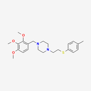 molecular formula C23H32N2O3S B1224671 1-[2-[(4-Methylphenyl)thio]ethyl]-4-[(2,3,4-trimethoxyphenyl)methyl]piperazine 