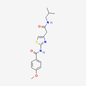 molecular formula C17H21N3O3S B12246785 N-(4-(2-(isobutylamino)-2-oxoethyl)thiazol-2-yl)-4-methoxybenzamide 