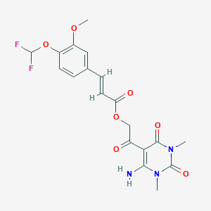 [2-(4-amino-1,3-dimethyl-2,6-dioxopyrimidin-5-yl)-2-oxoethyl] (E)-3-[4-(difluoromethoxy)-3-methoxyphenyl]prop-2-enoate