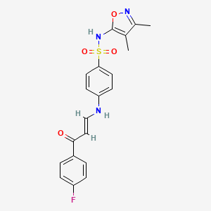molecular formula C20H18FN3O4S B1224681 N-(3,4-dimethylisoxazol-5-yl)-4-{[(1E)-3-(4-fluorophenyl)-3-oxoprop-1-enyl]amino}benzenesulfonamide 