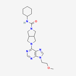 molecular formula C21H31N7O2 B12246848 N-cyclohexyl-5-[9-(2-methoxyethyl)-9H-purin-6-yl]-octahydropyrrolo[3,4-c]pyrrole-2-carboxamide 