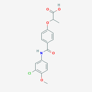 molecular formula C17H16ClNO5 B1224691 2-[4-[(3-Chloro-4-methoxyanilino)-oxomethyl]phenoxy]propanoic acid 
