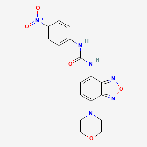 molecular formula C17H16N6O5 B1224694 N-(7-MORPHOLINO-2,1,3-BENZOXADIAZOL-4-YL)-N'-(4-NITROPHENYL)UREA 