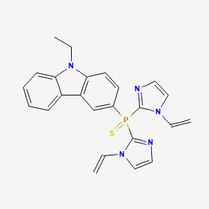 molecular formula C24H22N5PS B1224695 Bis(1-ethenyl-2-imidazolyl)-(9-ethyl-3-carbazolyl)-sulfanylidenephosphorane 