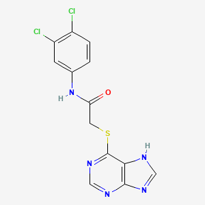 molecular formula C13H9Cl2N5OS B12246959 N-(3,4-dichlorophenyl)-2-(7H-purin-6-ylsulfanyl)acetamide 