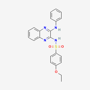 molecular formula C22H20N4O3S B1224703 N-(3-anilino-2-quinoxalinyl)-4-ethoxybenzenesulfonamide 