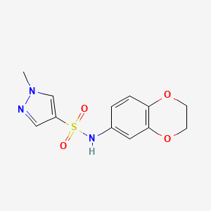 molecular formula C12H13N3O4S B1224707 N-(2,3-dihydro-1,4-benzodioxin-6-yl)-1-methyl-4-pyrazolesulfonamide 
