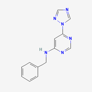 molecular formula C13H12N6 B12247096 N-benzyl-6-(1H-1,2,4-triazol-1-yl)pyrimidin-4-amine 