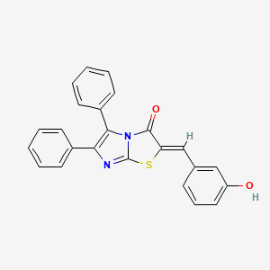 molecular formula C24H16N2O2S B1224712 (2Z)-2-[(3-hydroxyphenyl)methylidene]-5,6-diphenylimidazo[2,1-b][1,3]thiazol-3-one 