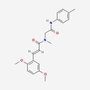 molecular formula C21H24N2O4 B1224716 (E)-3-(2,5-dimethoxyphenyl)-N-methyl-N-[2-(4-methylanilino)-2-oxoethyl]prop-2-enamide 