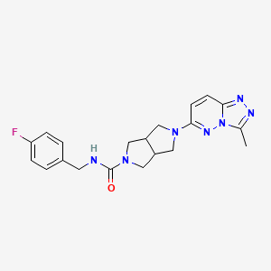 molecular formula C20H22FN7O B12247358 N-[(4-fluorophenyl)methyl]-5-{3-methyl-[1,2,4]triazolo[4,3-b]pyridazin-6-yl}-octahydropyrrolo[3,4-c]pyrrole-2-carboxamide 