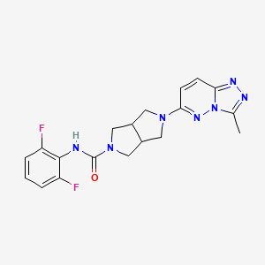 molecular formula C19H19F2N7O B12247400 N-(2,6-difluorophenyl)-5-{3-methyl-[1,2,4]triazolo[4,3-b]pyridazin-6-yl}-octahydropyrrolo[3,4-c]pyrrole-2-carboxamide 