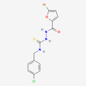 molecular formula C13H11BrClN3O2S B1224742 1-[[(5-Bromo-2-furanyl)-oxomethyl]amino]-3-[(4-chlorophenyl)methyl]thiourea 