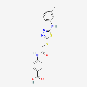 4-[[2-[[5-(3-Methylanilino)-1,3,4-thiadiazol-2-yl]thio]-1-oxoethyl]amino]benzoic acid