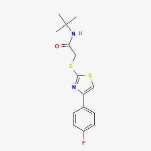molecular formula C15H17FN2OS2 B1224748 N-tert-butyl-2-[[4-(4-fluorophenyl)-2-thiazolyl]thio]acetamide 