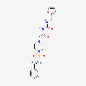 N-(furan-2-ylmethylcarbamoyl)-2-[4-[(E)-2-phenylethenyl]sulfonylpiperazin-1-yl]acetamide