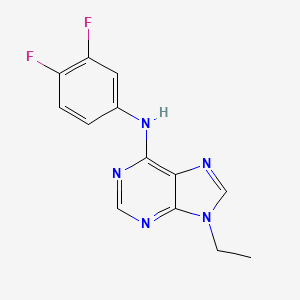 molecular formula C13H11F2N5 B12247566 N-(3,4-difluorophenyl)-9-ethyl-9H-purin-6-amine 