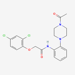 molecular formula C20H21Cl2N3O3 B1224759 N-[2-(4-acetyl-1-piperazinyl)phenyl]-2-(2,4-dichlorophenoxy)acetamide 