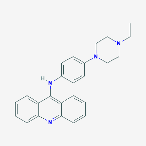 molecular formula C25H26N4 B122476 9-Acridinamine, N-(4-(4-ethyl-1-piperazinyl)phenyl)- CAS No. 143069-08-3