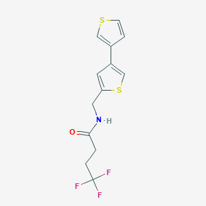 molecular formula C13H12F3NOS2 B12247698 N-({[3,3'-bithiophene]-5-yl}methyl)-4,4,4-trifluorobutanamide 