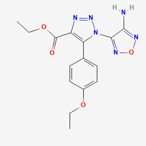 molecular formula C15H16N6O4 B1224770 ethyl 1-(4-amino-1,2,5-oxadiazol-3-yl)-5-(4-ethoxyphenyl)-1H-1,2,3-triazole-4-carboxylate 