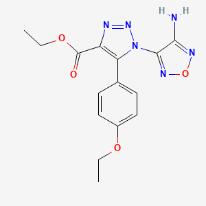 molecular formula C15H16N6O4 B1224770 1-(4-Amino-1,2,5-oxadiazol-3-yl)-5-(4-ethoxyphenyl)-4-triazolecarboxylic acid ethyl ester 
