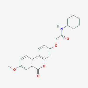molecular formula C22H23NO5 B1224772 N-cyclohexyl-2-[(8-methoxy-6-oxo-3-benzo[c][1]benzopyranyl)oxy]acetamide 