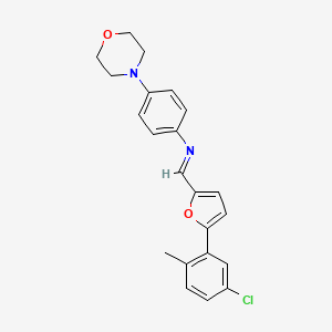 molecular formula C22H21ClN2O2 B1224773 1-[5-(5-chloro-2-methylphenyl)-2-furanyl]-N-[4-(4-morpholinyl)phenyl]methanimine 