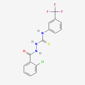 molecular formula C15H11ClF3N3OS B1224777 1-[[(2-Chlorophenyl)-oxomethyl]amino]-3-[3-(trifluoromethyl)phenyl]thiourea 