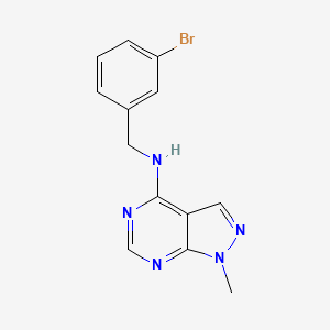 molecular formula C13H12BrN5 B12247806 N-[(3-bromophenyl)methyl]-1-methyl-1H-pyrazolo[3,4-d]pyrimidin-4-amine 