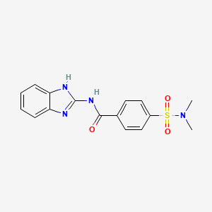 molecular formula C16H16N4O3S B1224782 N-(1H-benzimidazol-2-yl)-4-(dimethylsulfamoyl)benzamide 