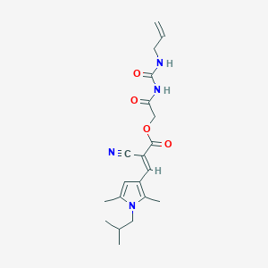 molecular formula C20H26N4O4 B1224783 [2-oxo-2-(prop-2-enylcarbamoylamino)ethyl] (E)-2-cyano-3-[2,5-dimethyl-1-(2-methylpropyl)pyrrol-3-yl]prop-2-enoate 