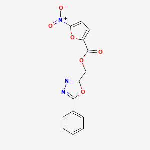 5-Nitro-2-furancarboxylic acid (5-phenyl-1,3,4-oxadiazol-2-yl)methyl ester