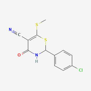 2-(4-Chlorophenyl)-6-(methylthio)-4-oxo-2,3-dihydro-1,3-thiazine-5-carbonitrile