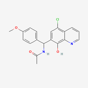 molecular formula C19H17ClN2O3 B1224798 N-[(5-chloro-8-hydroxy-7-quinolinyl)-(4-methoxyphenyl)methyl]acetamide 