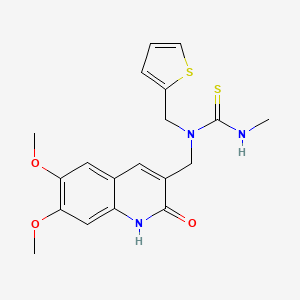 1-[(6,7-dimethoxy-2-oxo-1H-quinolin-3-yl)methyl]-3-methyl-1-(thiophen-2-ylmethyl)thiourea