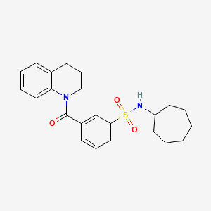 N-cycloheptyl-3-[3,4-dihydro-2H-quinolin-1-yl(oxo)methyl]benzenesulfonamide