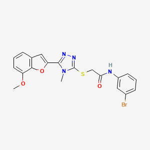 molecular formula C20H17BrN4O3S B1224802 N-(3-bromophenyl)-2-[[5-(7-methoxy-2-benzofuranyl)-4-methyl-1,2,4-triazol-3-yl]thio]acetamide 