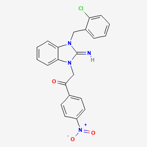 2-[3-[(2-Chlorophenyl)methyl]-2-imino-1-benzimidazolyl]-1-(4-nitrophenyl)ethanone