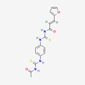 (2E)-N-({4-[(acetylcarbamothioyl)amino]phenyl}carbamothioyl)-3-(furan-2-yl)prop-2-enamide