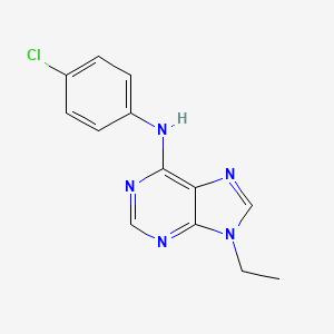 molecular formula C13H12ClN5 B12248140 N-(4-chlorophenyl)-9-ethyl-9H-purin-6-amine 