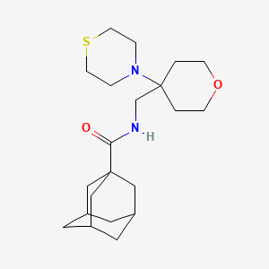 molecular formula C21H34N2O2S B12248144 N-{[4-(thiomorpholin-4-yl)oxan-4-yl]methyl}adamantane-1-carboxamide 