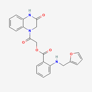2-(2-Furanylmethylamino)benzoic acid [2-oxo-2-(3-oxo-2,4-dihydroquinoxalin-1-yl)ethyl] ester