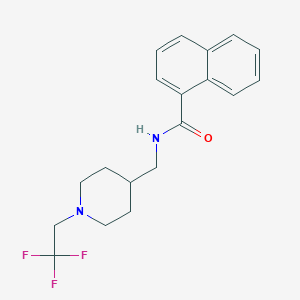 molecular formula C19H21F3N2O B12248150 N-{[1-(2,2,2-trifluoroethyl)piperidin-4-yl]methyl}naphthalene-1-carboxamide 