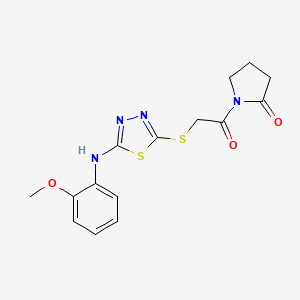 1-[2-[[5-(2-Methoxyanilino)-1,3,4-thiadiazol-2-yl]thio]-1-oxoethyl]-2-pyrrolidinone