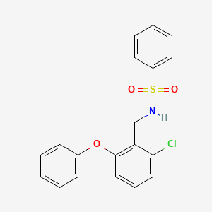 molecular formula C19H16ClNO3S B1224824 N-[(2-chloro-6-phenoxyphenyl)methyl]benzenesulfonamide 